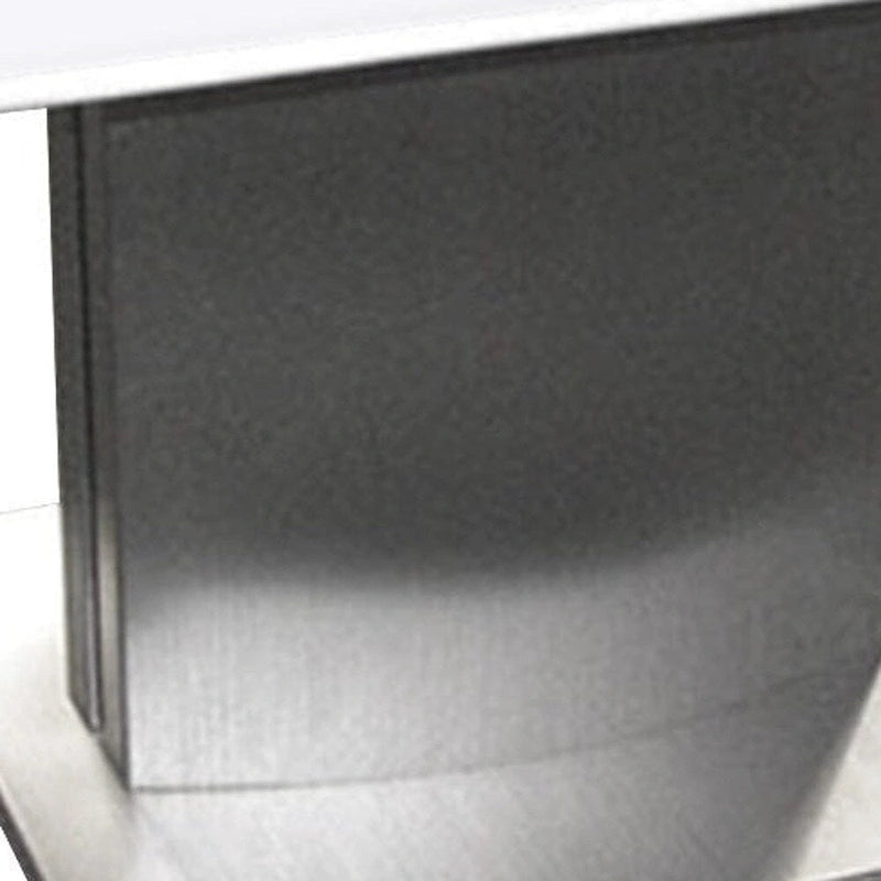 HomeRoots 22 White And Silver Marble And Metal Square Pedestal End Table - 21.5' X '22' X '21.5