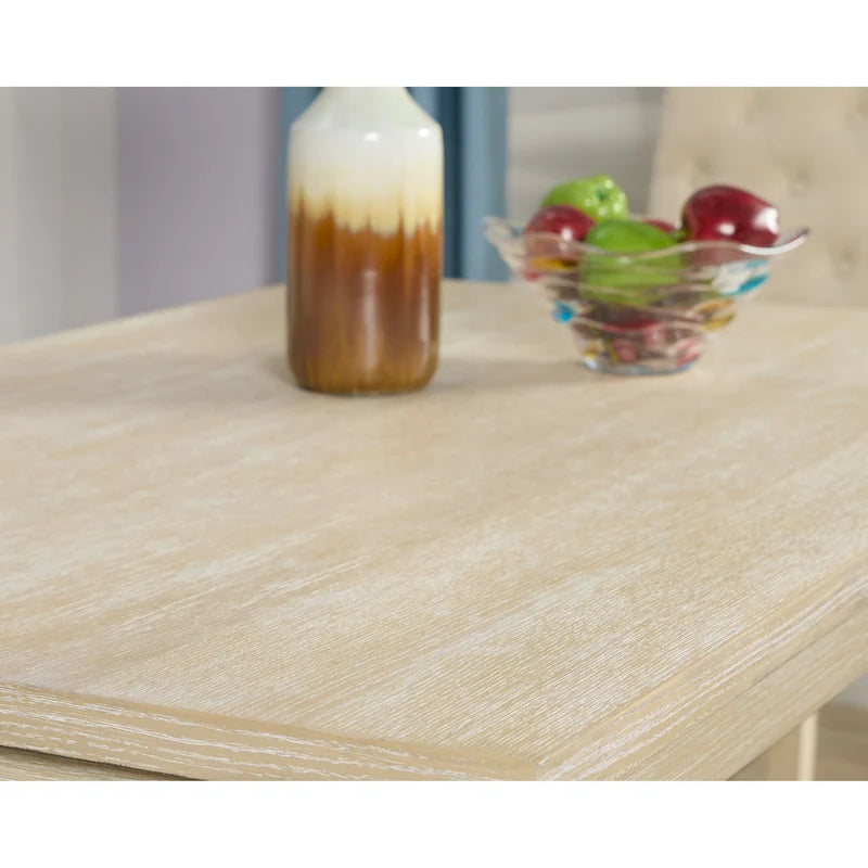 Wooden Dining Table and Chairs Set Simple Dining Table and Chair Sets with Tufted Upholstered Chairs and Turned Leg for Kitchen