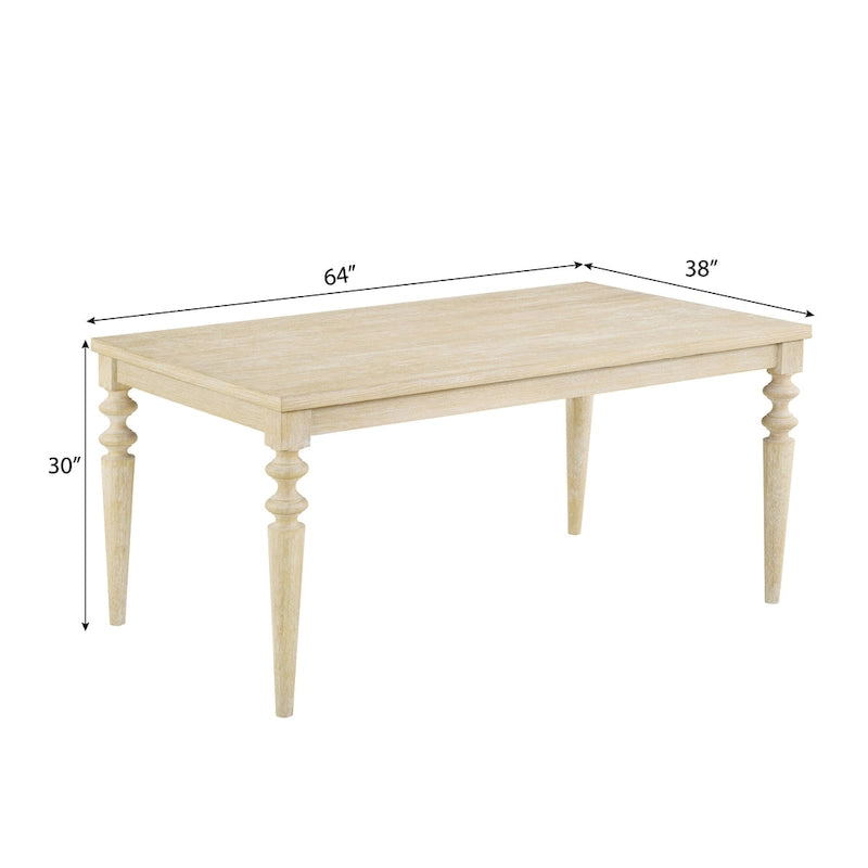 Wooden Dining Table and Chairs Set Simple Dining Table and Chair Sets with Tufted Upholstered Chairs and Turned Leg for Kitchen