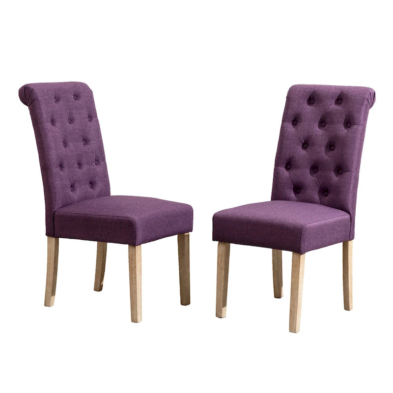 Wooden Dining Table and Chairs Set Simple Dining Table and Chair Sets with Tufted Upholstered Chairs and Turned Leg for Kitchen