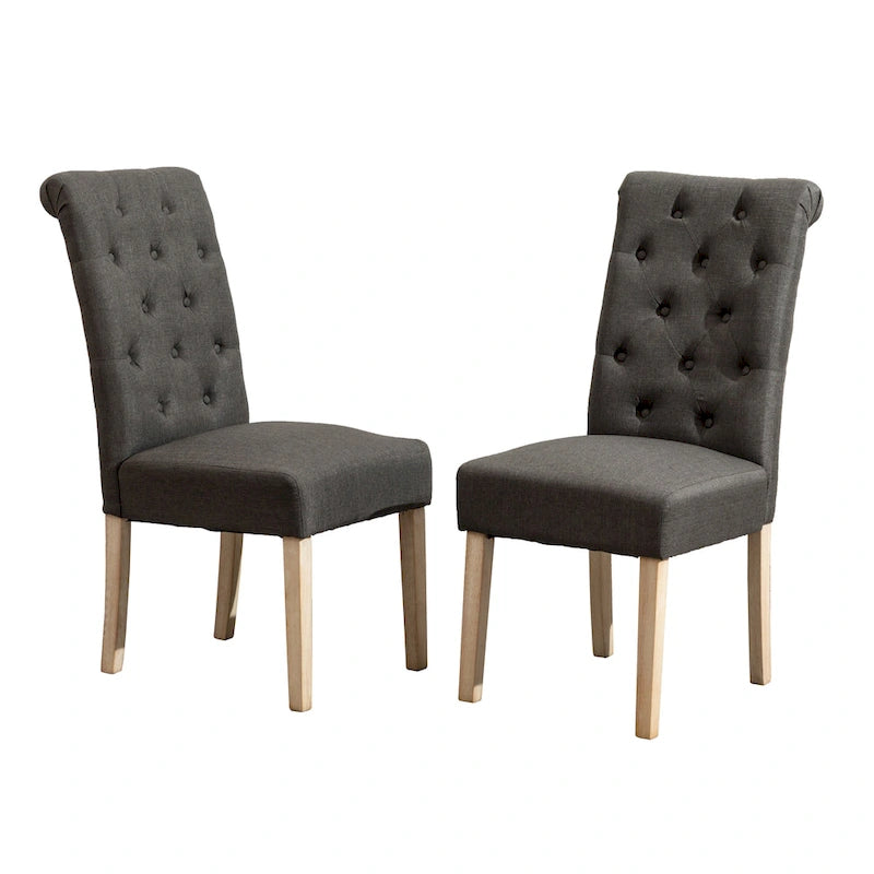 Wooden Dining Table and Chairs Set Simple Dining Table and Chair Sets with Tufted Upholstered Chairs and Turned Leg for Kitchen