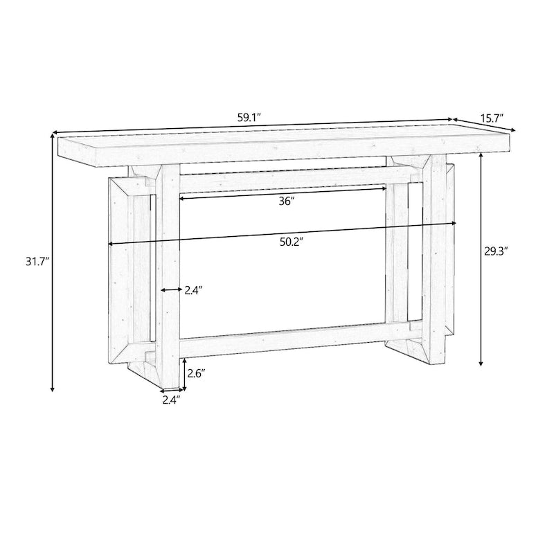 Contemporary Console Table with Wood Top, Extra Long Entryway Table for Entryway, Hallway, Living Room, Foyer, Corridor