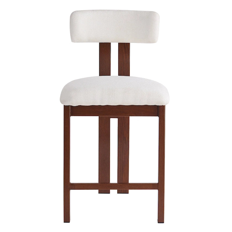 Roomfitters 26.5 Round Upholstered Counter Stools, Set of 2 Low Back Bar Chairs with Black Metal Frame