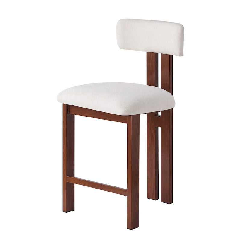Roomfitters 26.5 Round Upholstered Counter Stools, Set of 2 Low Back Bar Chairs with Black Metal Frame