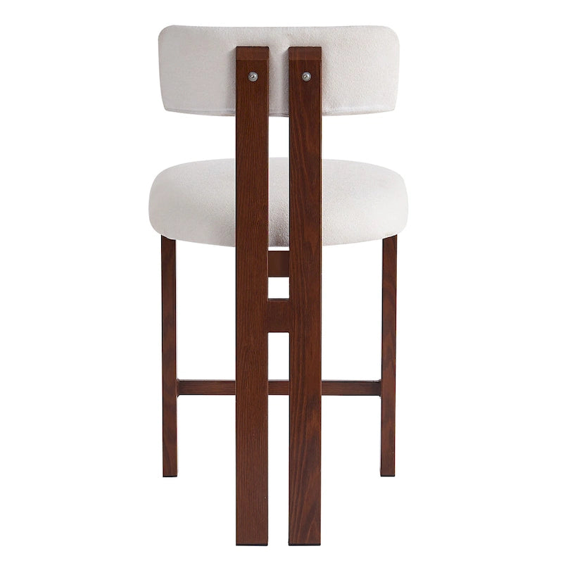Roomfitters 26.5 Round Upholstered Counter Stools, Set of 2 Low Back Bar Chairs with Black Metal Frame