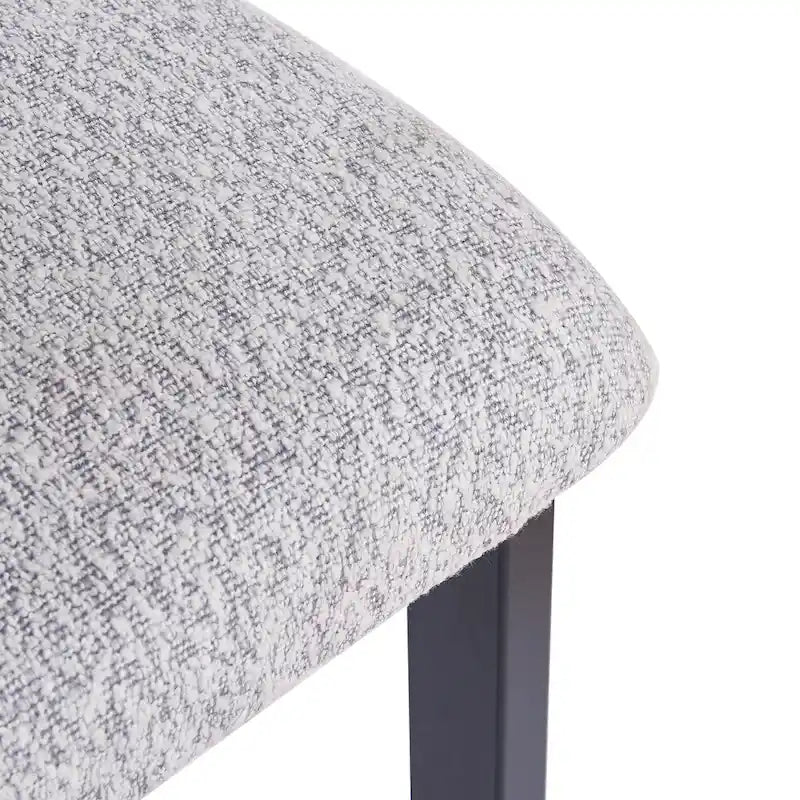 Roomfitters 26.5 Round Upholstered Counter Stools, Set of 2 Low Back Bar Chairs with Black Metal Frame