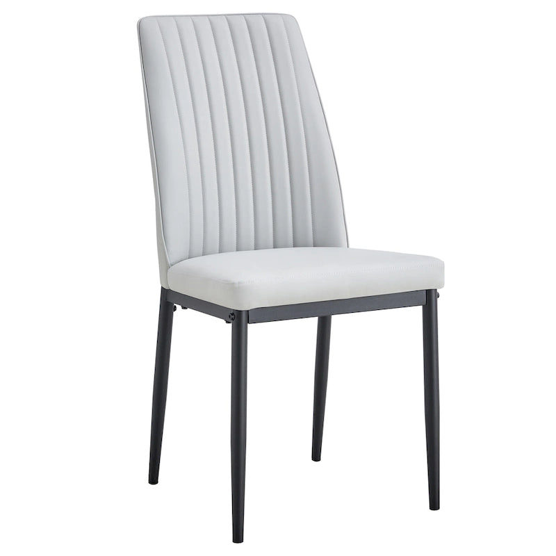 Dining Chairs Set of 4, Comfortable Upholstered Seat with Metal Legs, Curved Backrest