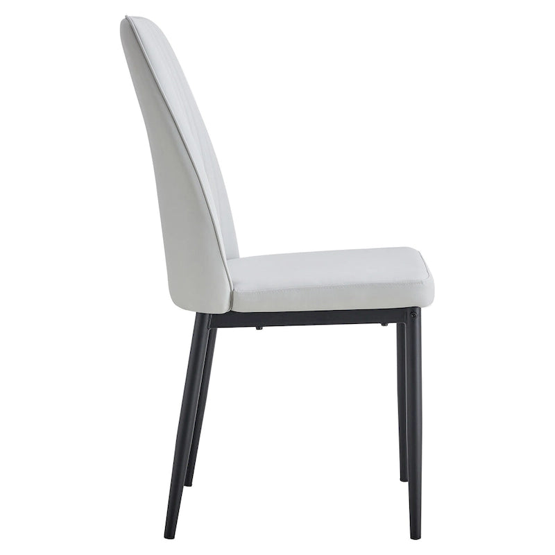 Dining Chairs Set of 4, Comfortable Upholstered Seat with Metal Legs, Curved Backrest