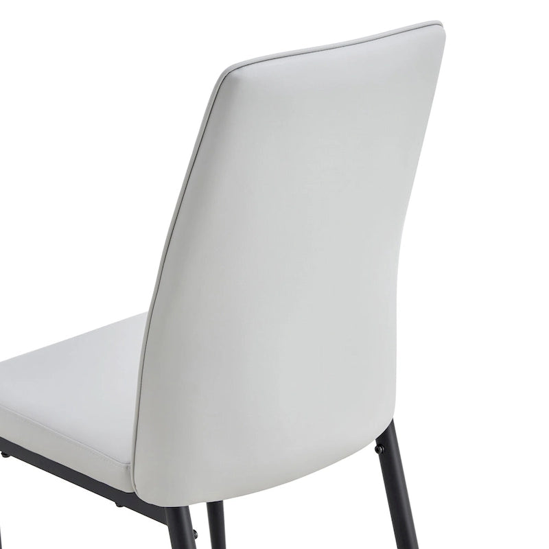 Dining Chairs Set of 4, Comfortable Upholstered Seat with Metal Legs, Curved Backrest