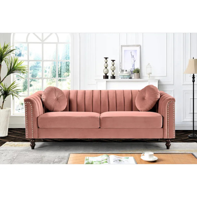 Hills Tufted Back Nailhead 75.2 Sofa