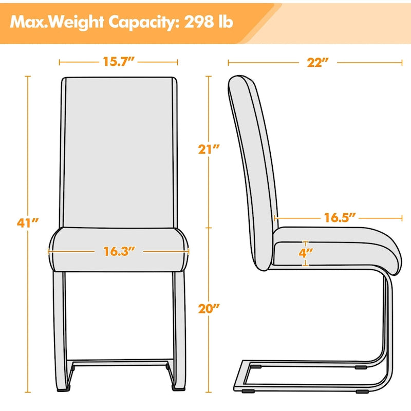 Yaheetech 2pcs Dining Chairs High Back Padded Chairs for Home