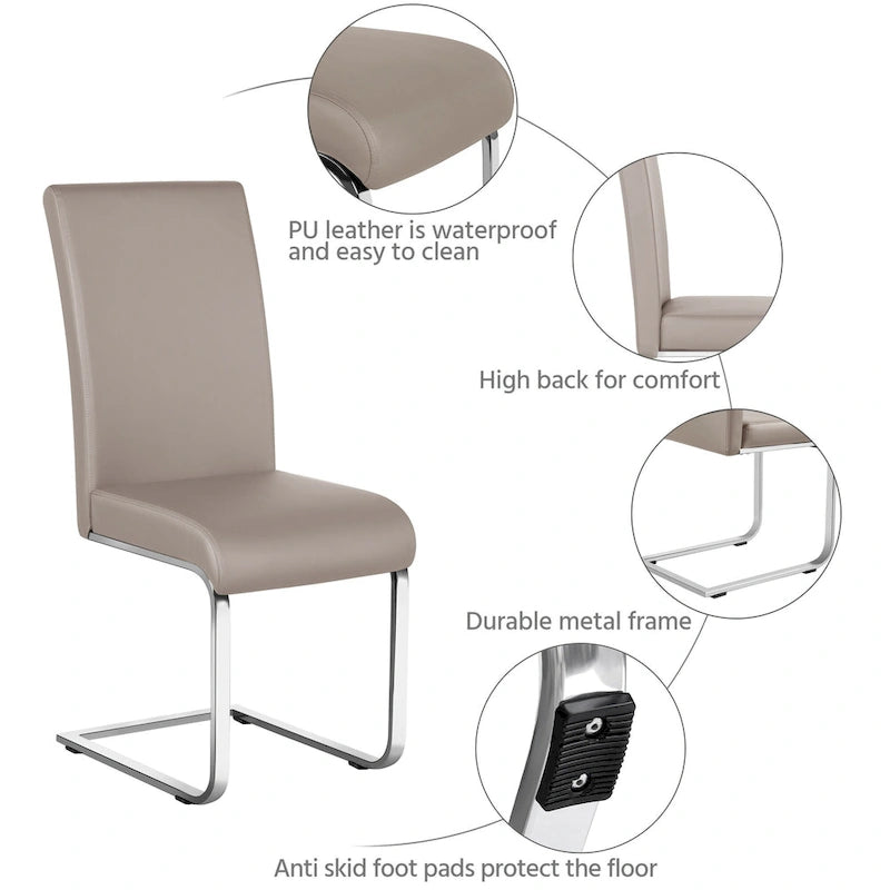 Yaheetech 2pcs Dining Chairs High Back Padded Chairs for Home