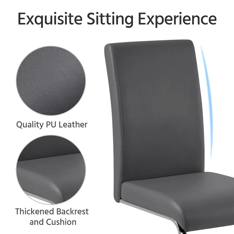 Yaheetech 2pcs Dining Chairs High Back Padded Chairs for Home
