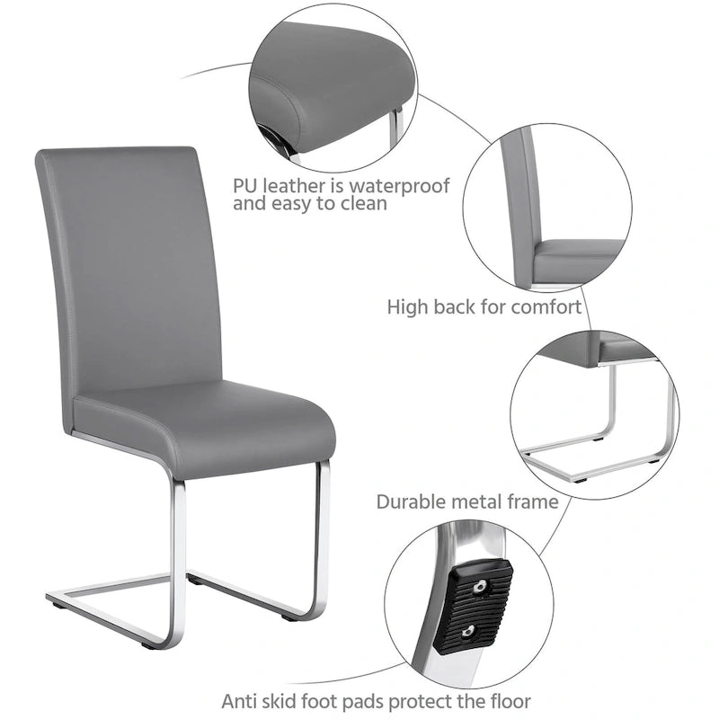 Yaheetech 2pcs Dining Chairs High Back Padded Chairs for Home