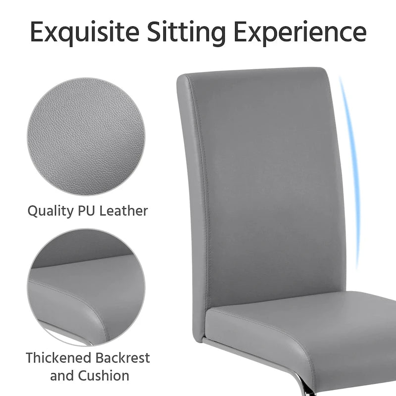 Yaheetech 2pcs Dining Chairs High Back Padded Chairs for Home