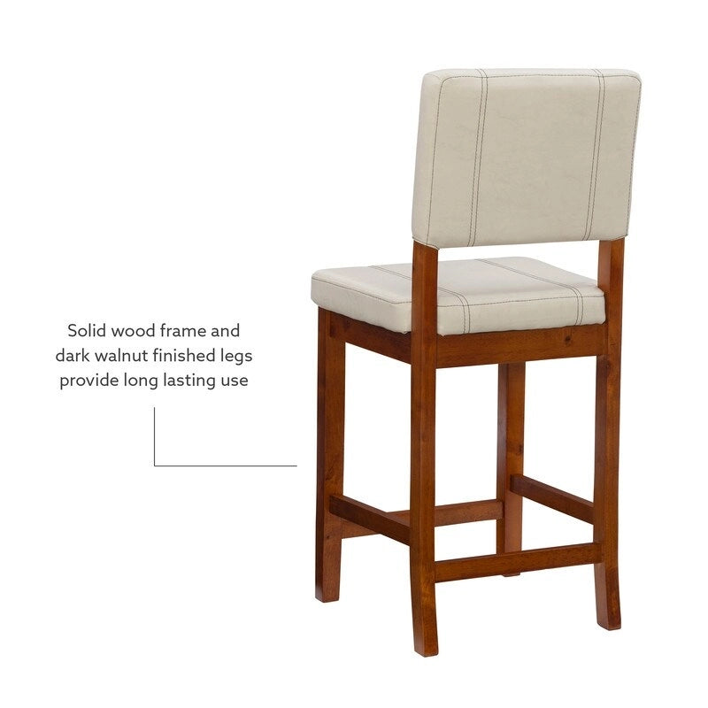 Milano Faux Leather Cream Counter Height Bar Stool