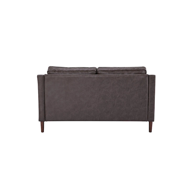 Sedona Modern Loveseat Sofa, Faux Linen / Vegan Leather Couch - N/A
