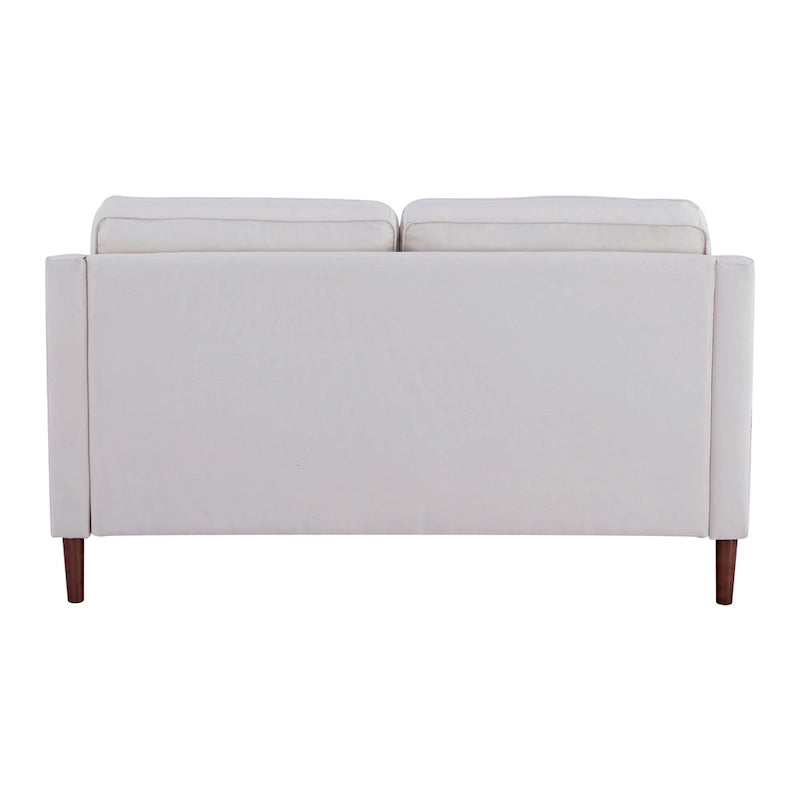 Sedona Modern Loveseat Sofa, Faux Linen / Vegan Leather Couch - N/A
