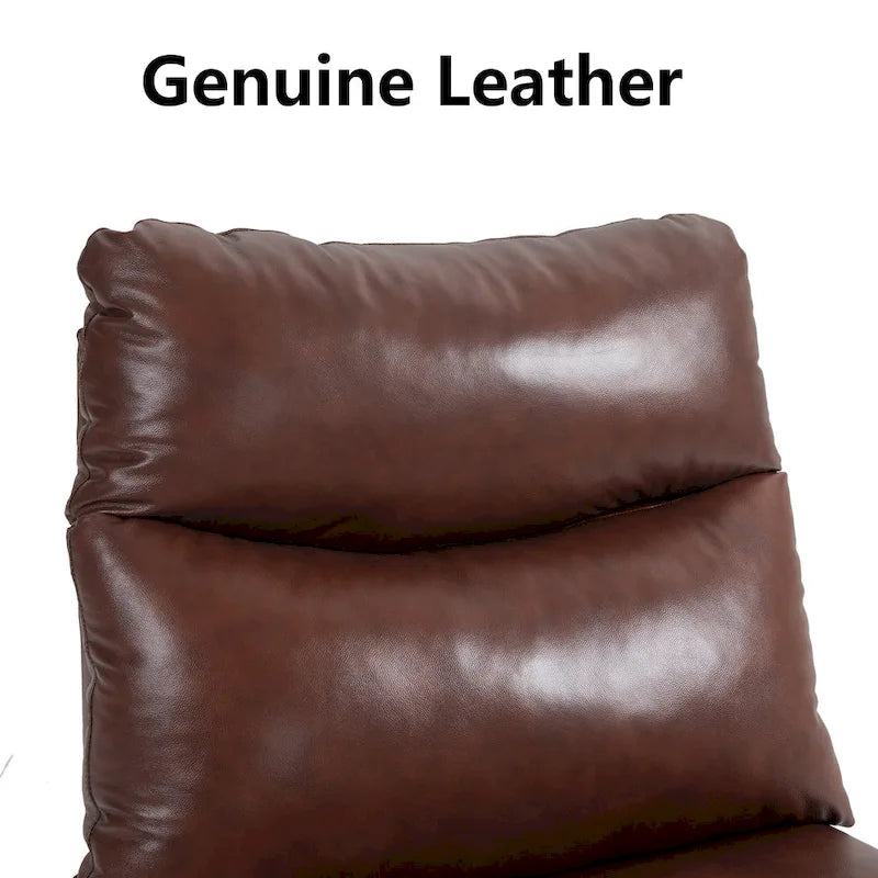 Genuine Leather Power Recliner, Reclining Sofa Chair, Minimalist Sofa