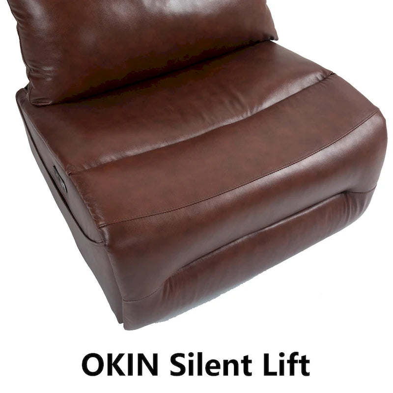 Genuine Leather Power Recliner, Reclining Sofa Chair, Minimalist Sofa