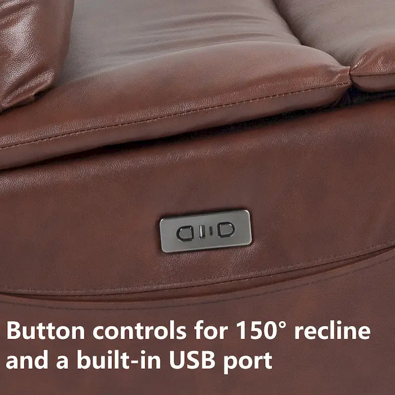 Genuine Leather Power Recliner, Reclining Sofa Chair, Minimalist Sofa