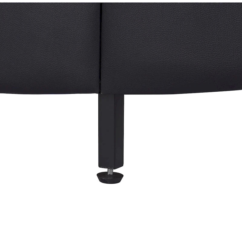 Upholstered Faux Leather Platform Bed with LED Light
