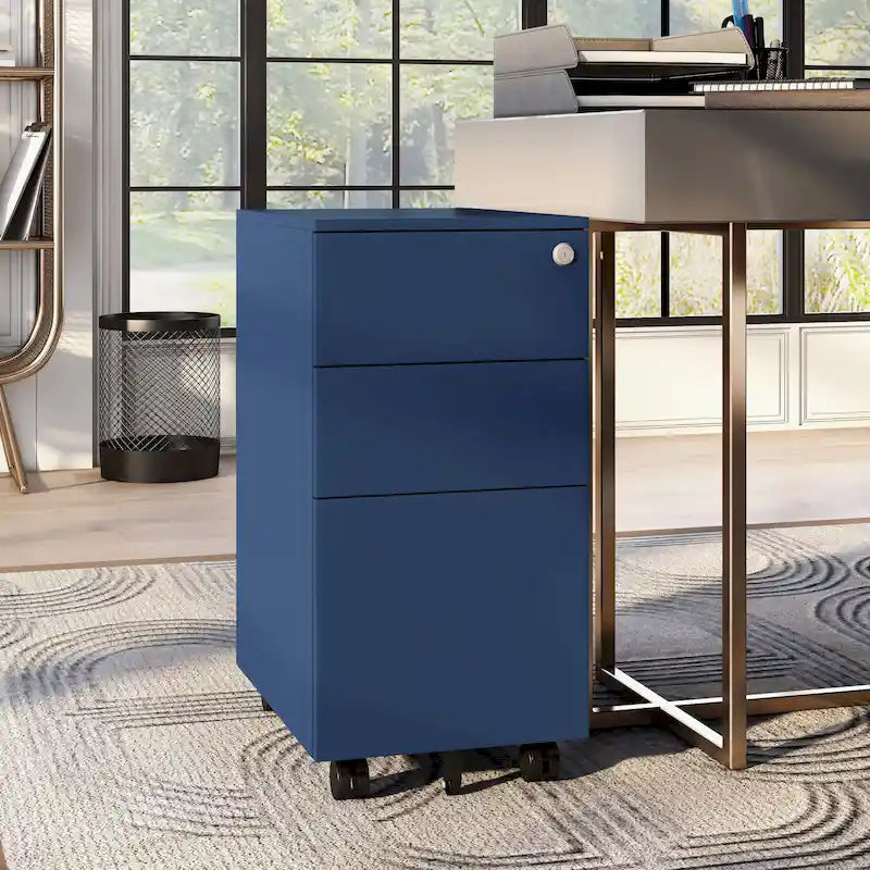 Owen Urban Metal Matte Lockable 3-Drawer Mobile File Cabinet by Furniture of America