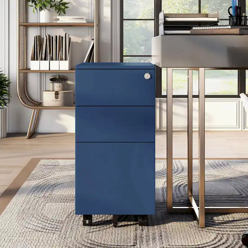Owen Urban Metal Matte Lockable 3-Drawer Mobile File Cabinet by Furniture of America