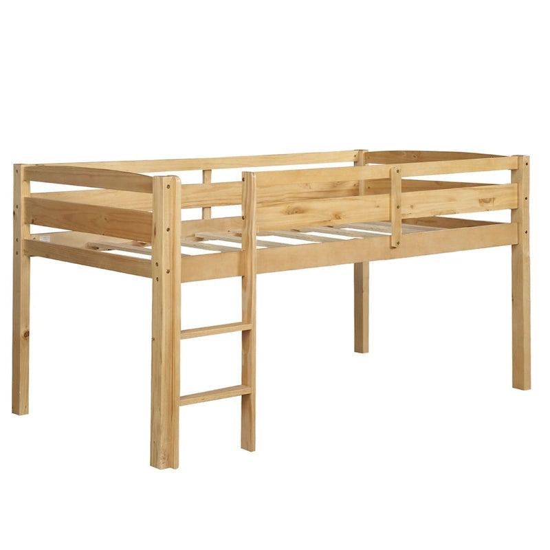 Merax Twin Wood Low Loft Bed with Ladder for Kids