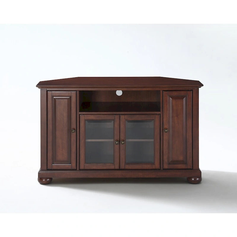 Crosley Alexandria 48 Corner TV Stand in Vintage Mahogany