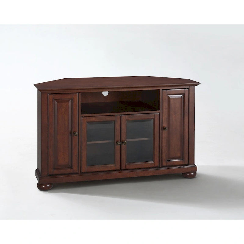 Crosley Alexandria 48 Corner TV Stand in Vintage Mahogany