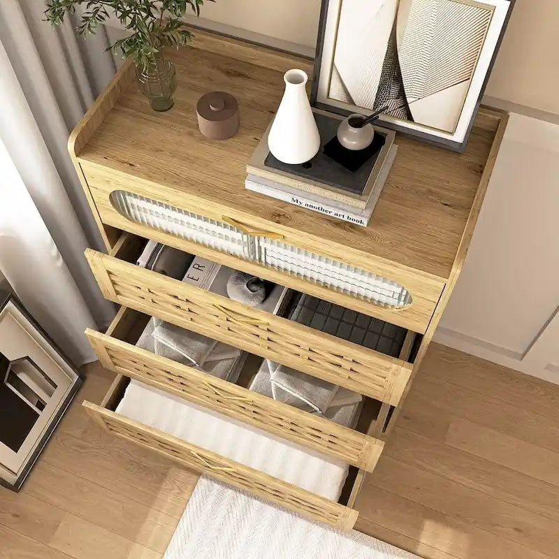 Versatile Farmhouse Storage Dresser Chest of Drawers for Bedroom