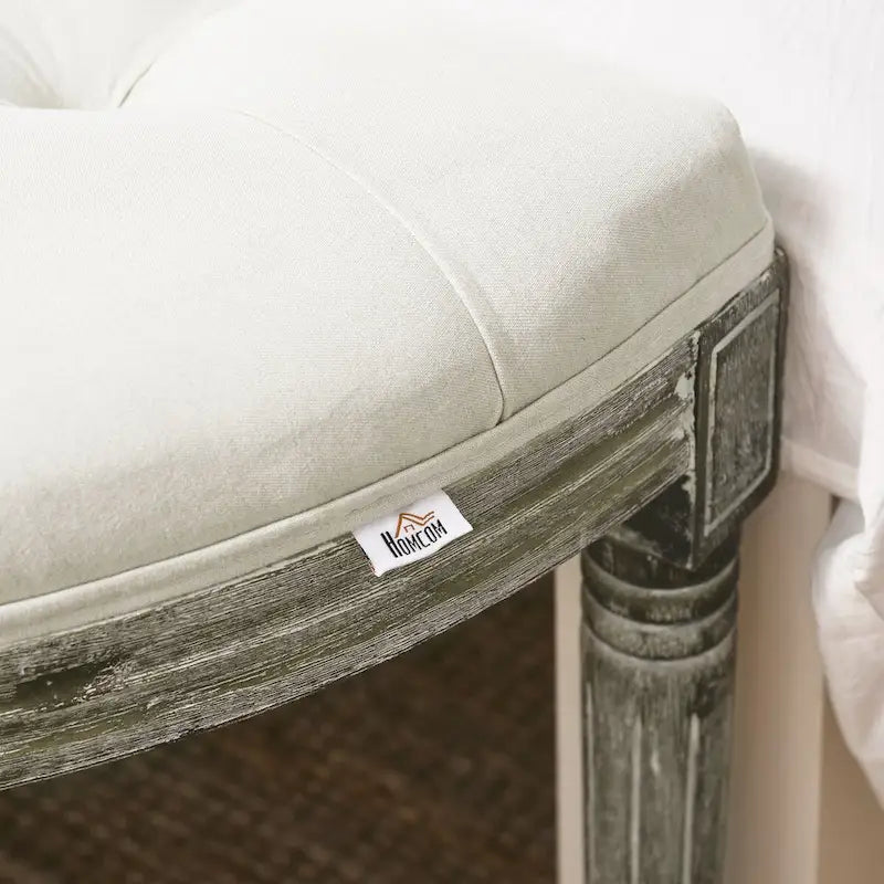 Semi-Circle End of Bed Bench with Tufted Design