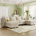 Modern Large U-Shape Modular Sectional Sofa, Convertible Sofa Bed with Reversible Chaise for Living Room, Storage Seat