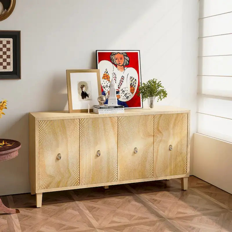 Accent Cabinet4 Door Storage Cabinet Dining Sideboard