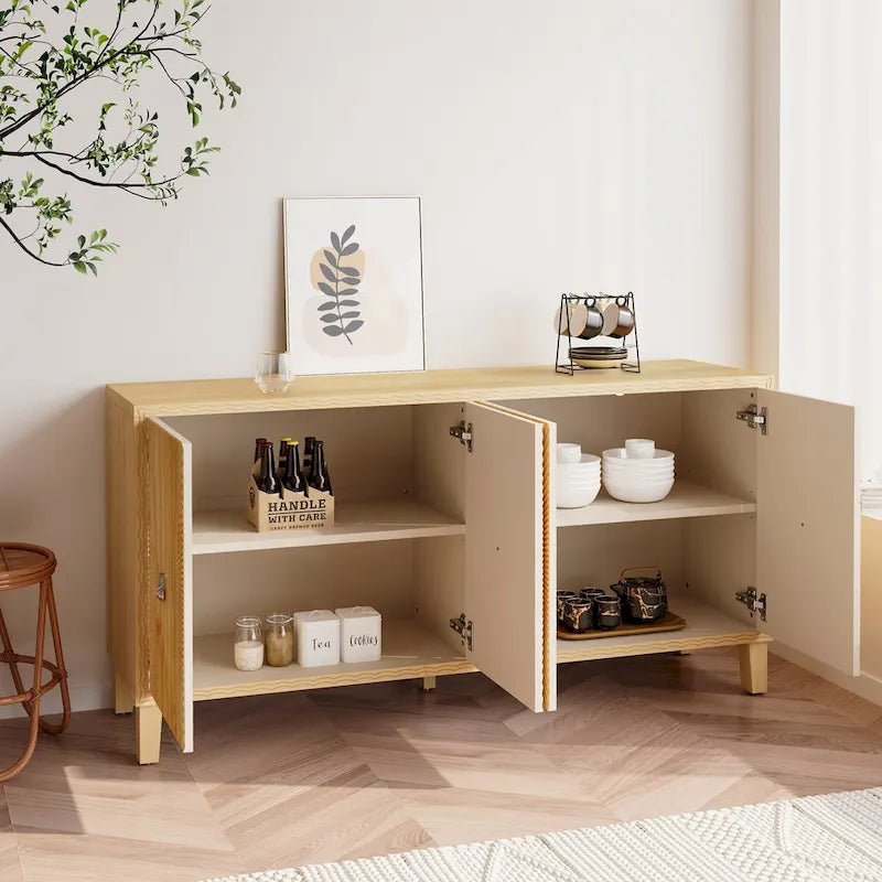 Accent Cabinet4 Door Storage Cabinet Dining Sideboard