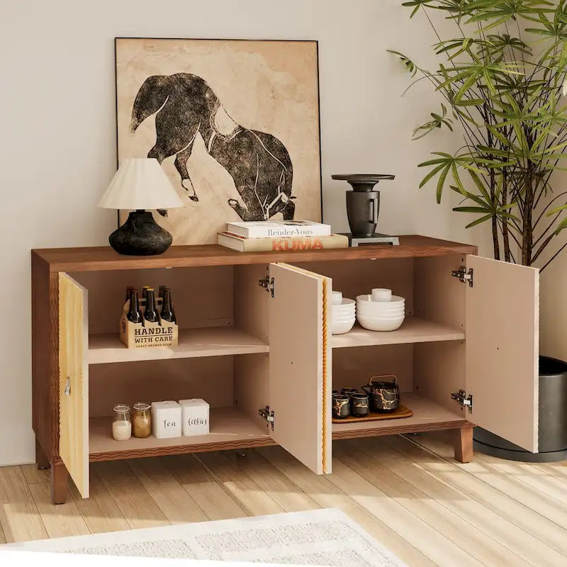 Accent Cabinet4 Door Storage Cabinet Dining Sideboard