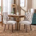 Set of 2 Velvet Tufted Upholstered Dining Chair with Wood Legs