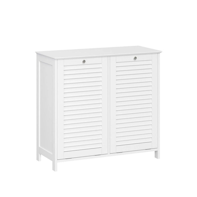 RiverRidge Ellsworth Double Tilt-Out Laundry Hamper Cabinet with Removable Cloth Storage Bag - White