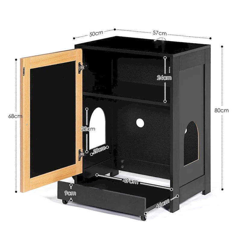 Cat Litter Box Enclosure, Hidden Cat Washroom, Kitty End Table, Litter cabinet with sisal door